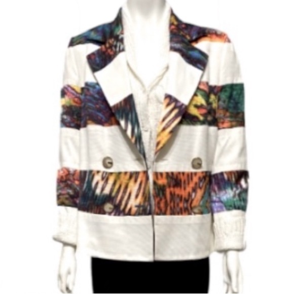 Escada Couture Multi Color Blazer Size 40 - Picture 2 of 16